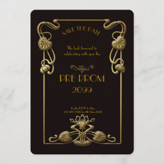 Pre PromJunior, Great Gatsby, Gold, schwarz Save The Date