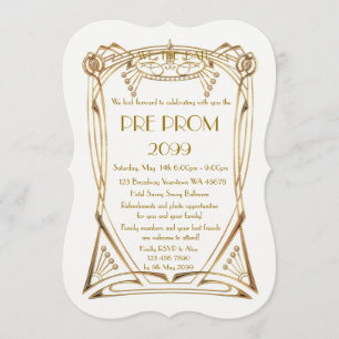 Pre PromJunior, Great Gatsby, Gold, Weiß, Klammer Save The Date