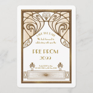 Pre-PromJunior, Great Gatsby, Gold, weiß Save The Date