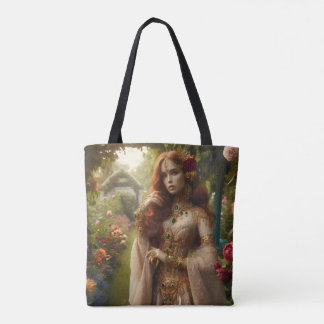 Pre-Raphaelite Gilded Woman 2 in Garden