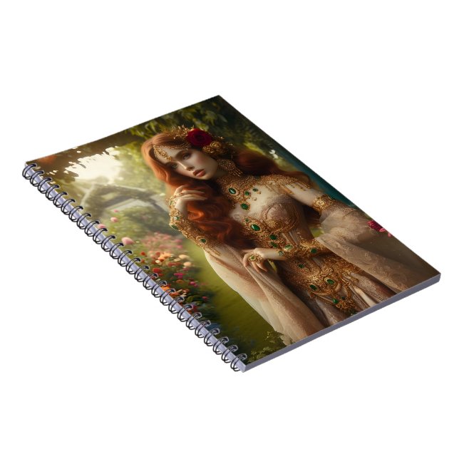 Pre-Raphaelite gilded woman 2 in garden  Notizblock (Rechte Seite)