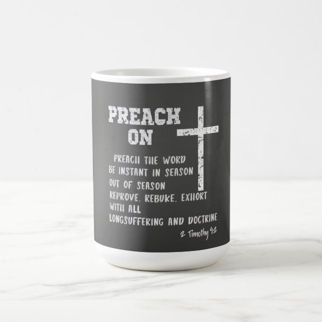 Preach über Pastor-Wertschätzung mit KJV Bible Ver Kaffeetasse (Mittel)