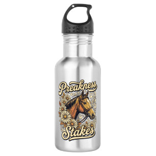 Preakness Stakes Vintage-Pferd-Blumen-Renn-Design Edelstahlflasche