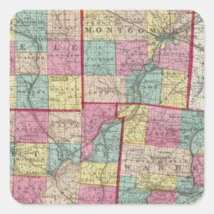 Preble und Waren-Landkreise Quadratischer Aufkleber