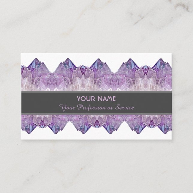 Precious amethyst gem business card visitenkarte (Vorderseite)