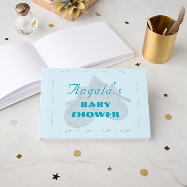 Precious Bundle Boy Baby Shower  Gästebuch (Vorderseite Offen)