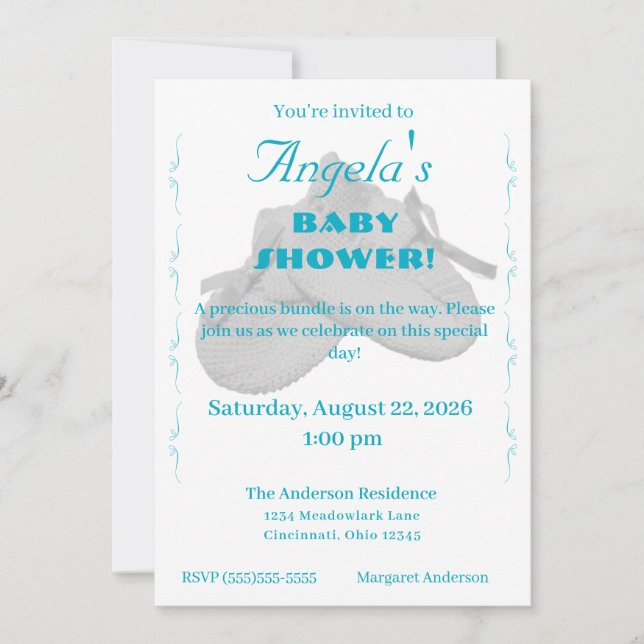 Precious Bundle Boy Baby Shower Invitation Einladung (Vorderseite)