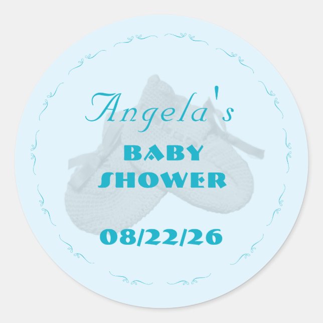 Precious Bundle Boy Baby Shower  Runder Aufkleber (Vorderseite)