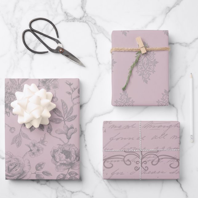 Precious Pink Paper Geschenkpapier Set (Vorderseite)