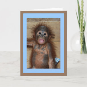 Precious Smiling Baby Orangutan Karte