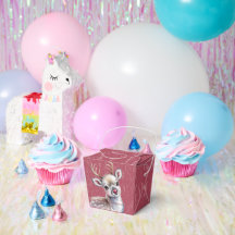 Precious White Reindeer Red Shiny Nose Birthday 