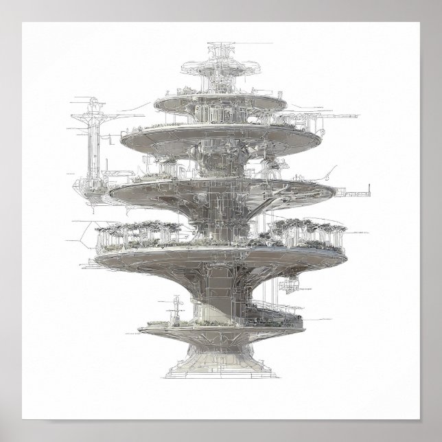 Precision Engineering Art: Hydroponic Helix System Poster (Vorne)