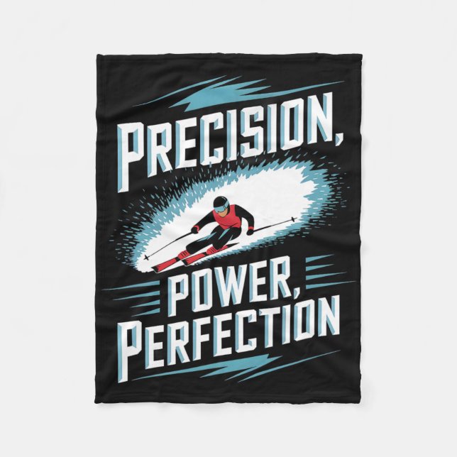 Precision Power Perfektion Skifahren Fleecedecke (Vorderseite)