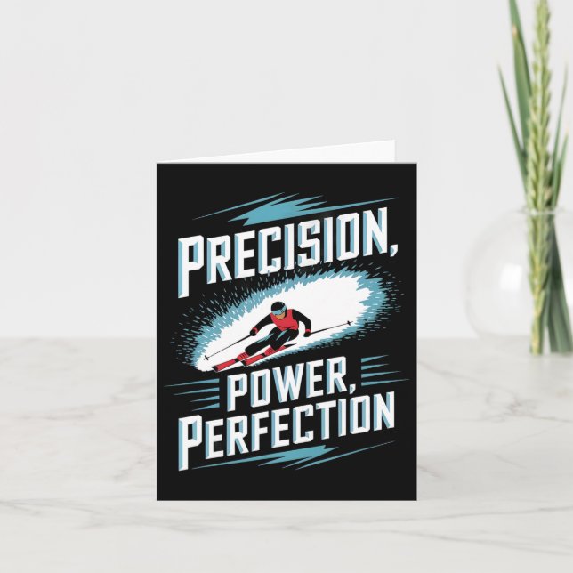 Precision Power Perfektion Skifahren Karte (Vorderseite)