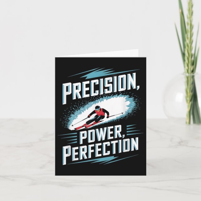 Precision Power Perfektion Skifahren Karte (Vorderseite)