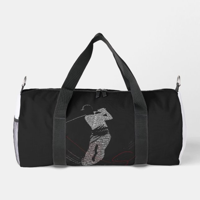 Precision siegt leise Golf-Typografie Motivation Duffle Bag (Rückseite)