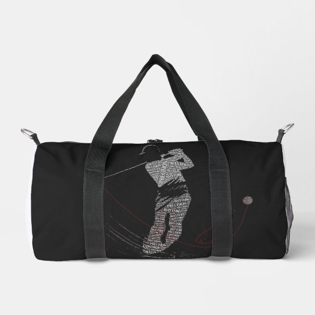 Precision siegt leise Golf Wortkunst Duffle Bag (Vorderseite)