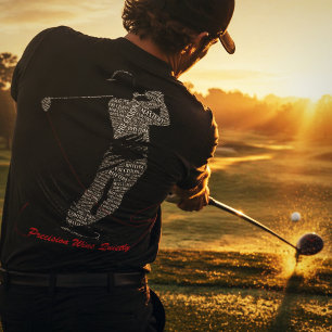 Precision siegt leise Golf Wortkunst T-Shirt