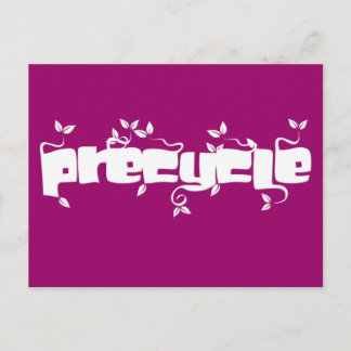 Precycle Postcard in White Leaf Lettering Postkarte