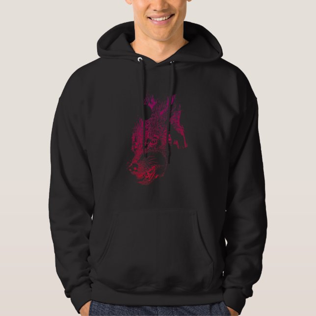 Predator Animal Forest Wildlife Wolf Portrait Wolf Hoodie (Vorderseite)