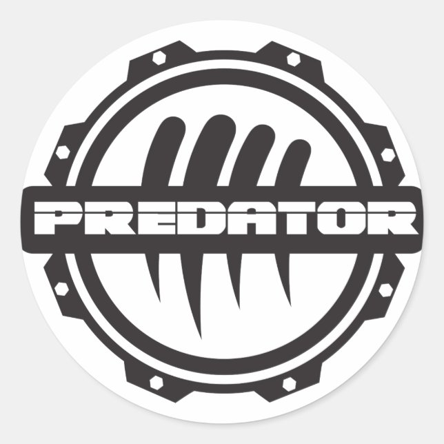 Predator Inc. Gear-Logo Runder Aufkleber (Vorderseite)
