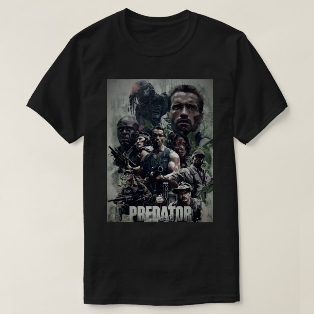 Predator von Arnold Schwarzenegger Movie Poster St T-Shirt (Design vorne)