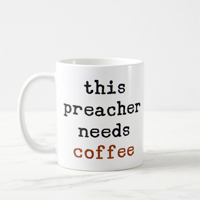 Prediger braucht Kaffee-Tasse Kaffeetasse (Links)