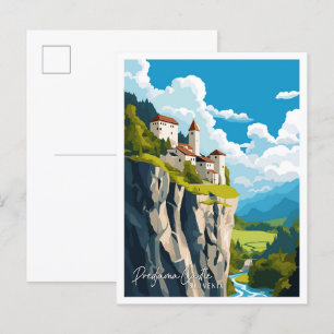 Predjama Schloss Slowenien Vintage-Reise Postkarte