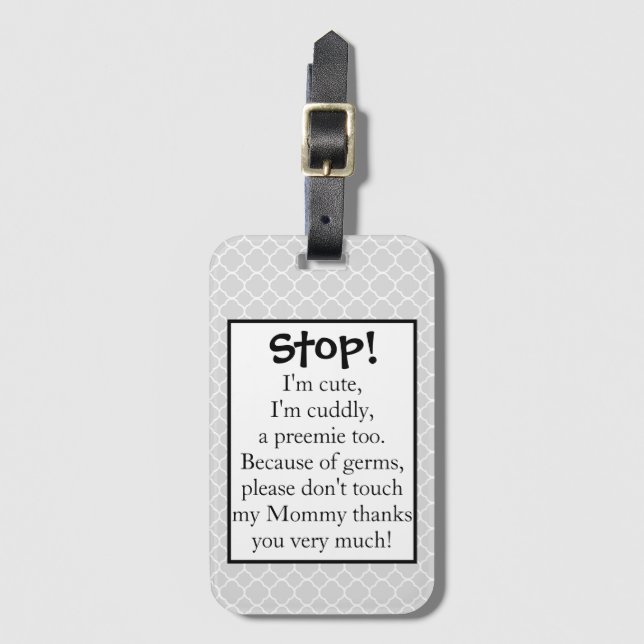 Preemie-Rolltag Gepäckanhänger (Vorderseite Vertikal)