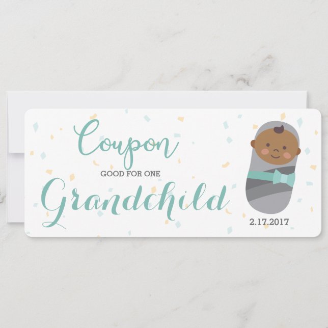 Prefnancy Announcement Blue Baby Ankündigung (Vorderseite)