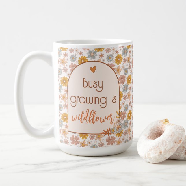 Pregancy Mommy-to-be Tasse Boho Wildblume (Mit Donut)