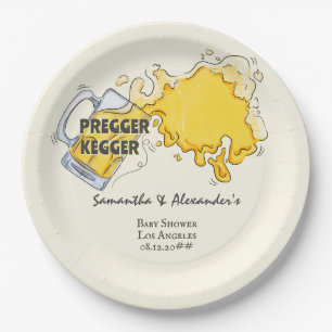 Pregger Kegger Watercolor Beer Co-ED Kinderdusche Pappteller