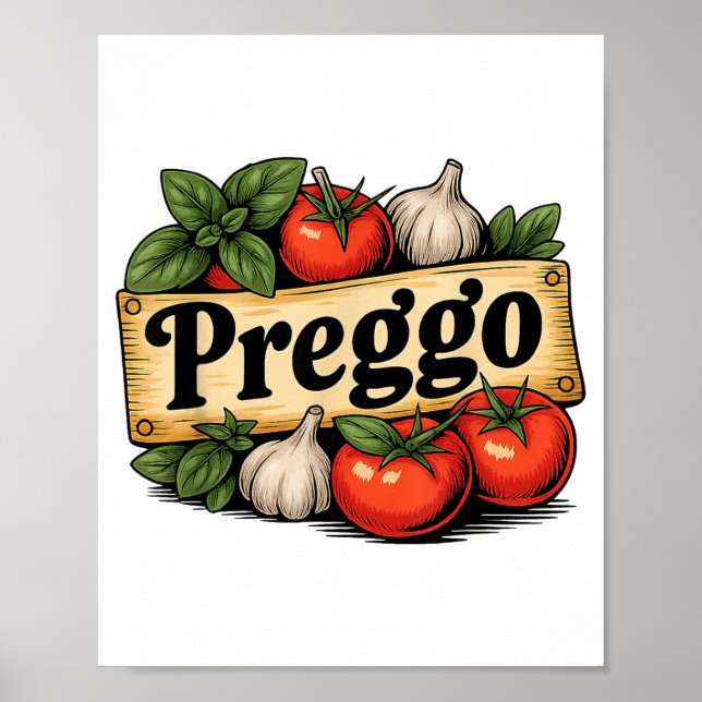 Preggo Costume Pregnancy Announcement Preggo Pasta Poster (Vorne)