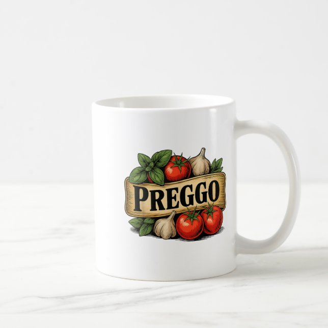 Preggo Costume Pregnancy Announcement Prego Pasta  Kaffeetasse (Rechts)
