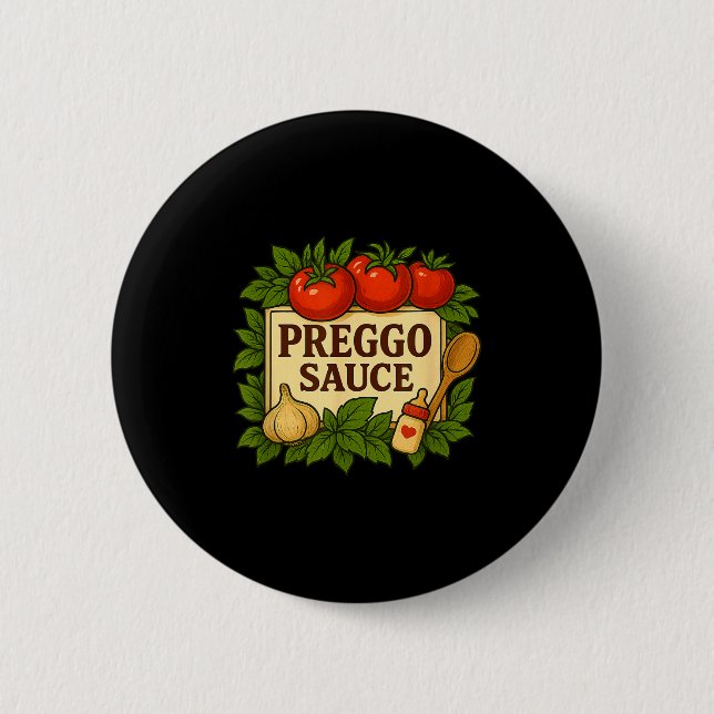 Preggo Sauce Costume Funny Pregnancy Announcement  Button (Vorderseite)