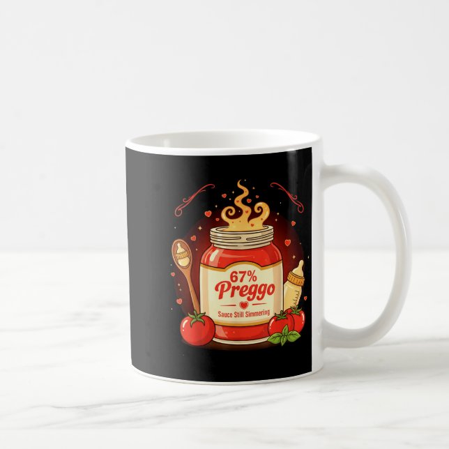 Preggo Sauce Pasta Pregnancy Announcement Funny 67 Kaffeetasse (Rechts)