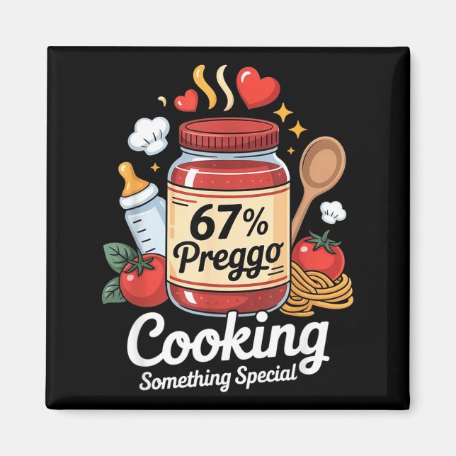 Preggo Sauce Pasta Pregnancy Announcement Funny 67 Magnet (Vorne)