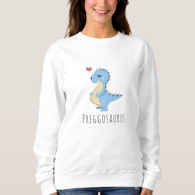 Preggosaurus Niedlich Dinosaur Baby Boy Sweatshirt (Vorderseite)