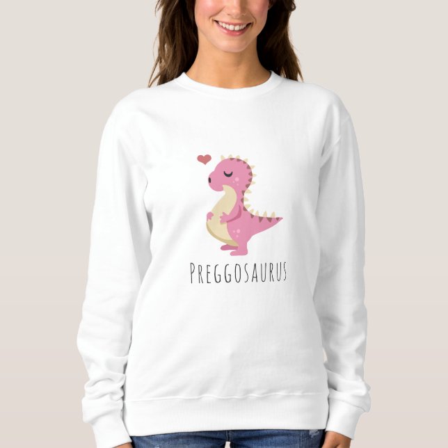 Preggosaurus Niedlich Dinosaur Baby Girl Sweatshirt (Vorderseite)