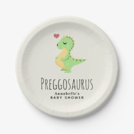 Preggosaurus Niedlich Dinosaur Babydusche Pappteller
