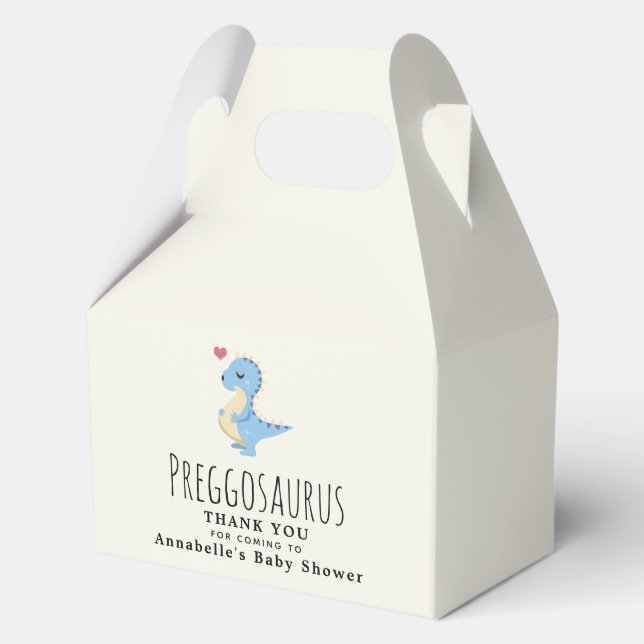 Preggosaurus Niedlich Dinosaur Boy Baby Dusche Geschenkschachtel (Vorderseite)