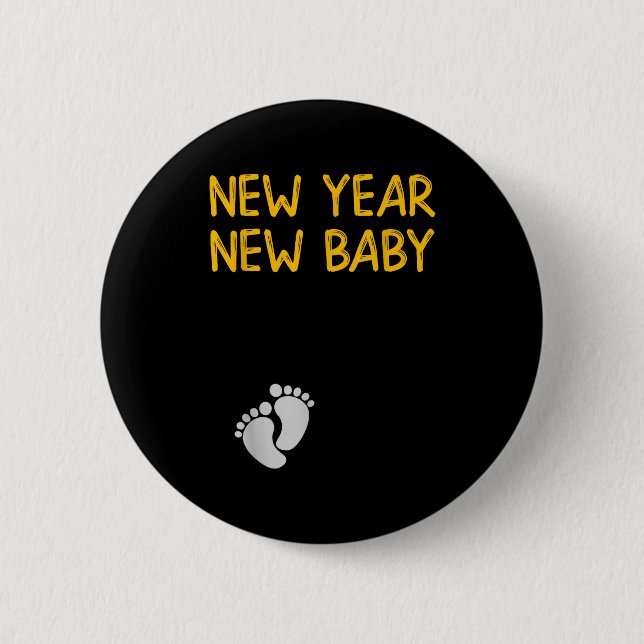 Pregnancy Announcemen - New Year New Baby  Button (Vorderseite)