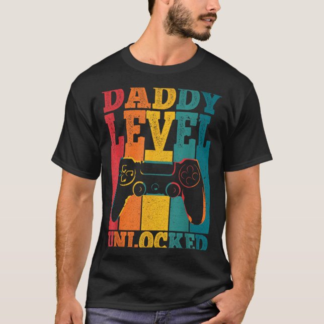 Pregnancy Announcement Dad Level Unlocked New Dadd T-Shirt (Vorderseite)