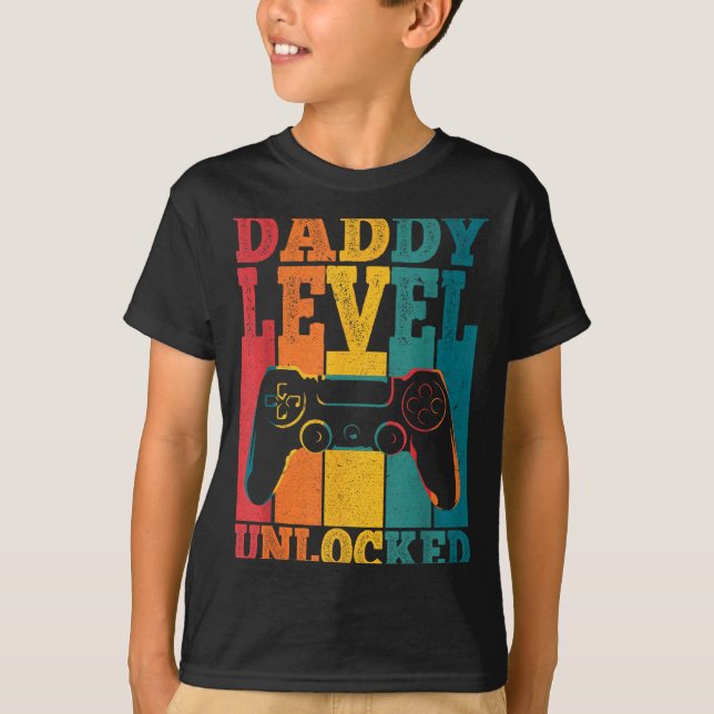 Pregnancy Announcement Dad Level Unlocked New Dadd T-Shirt (Vorderseite)