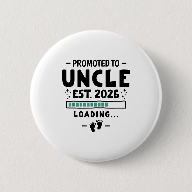 Pregnancy Announcement For Family Promoted To Uncl Button (Vorderseite)