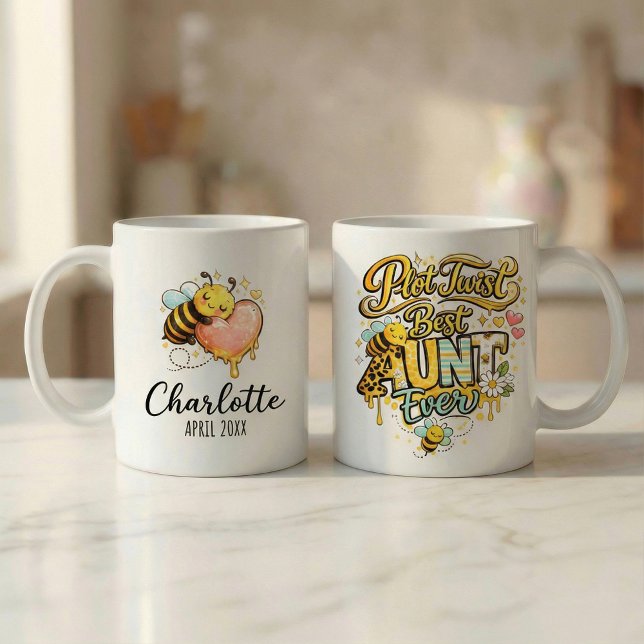 Pregnancy Announcement Gift Aunt Plot Twist  Tasse (Von Creator hochgeladen)