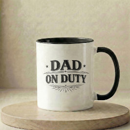 Pregnancy Announcement Gift Dad On Duty Tasse