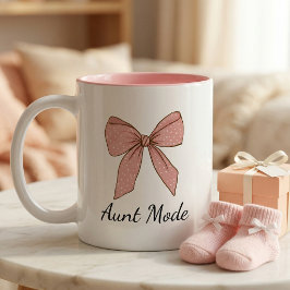 Pregnancy Announcement Gift For Aunt Bow Zweifarbige Tasse