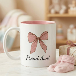 Pregnancy Announcement Gift For Aunt Proud Bow Zweifarbige Tasse