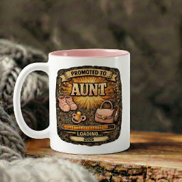 Pregnancy Announcement Gift for Aunt Zweifarbige Tasse